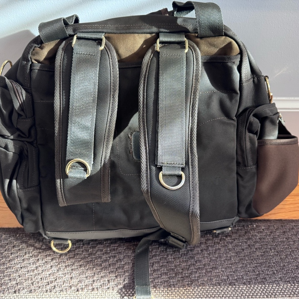 Burton DJ Bag - Olive Green and Brown Travel Bag - Picture 3 of 7